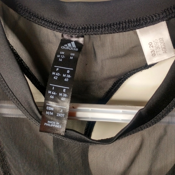 Black Adidas mesh work out tank size medium - Picture 3 of 3